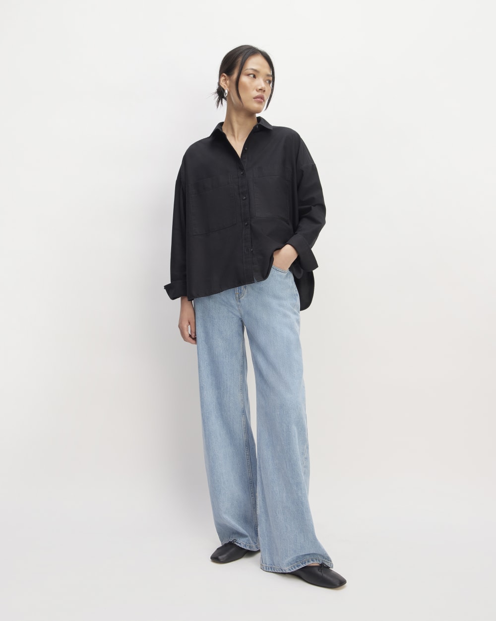 The Boxy Oxford | Black – Everlane