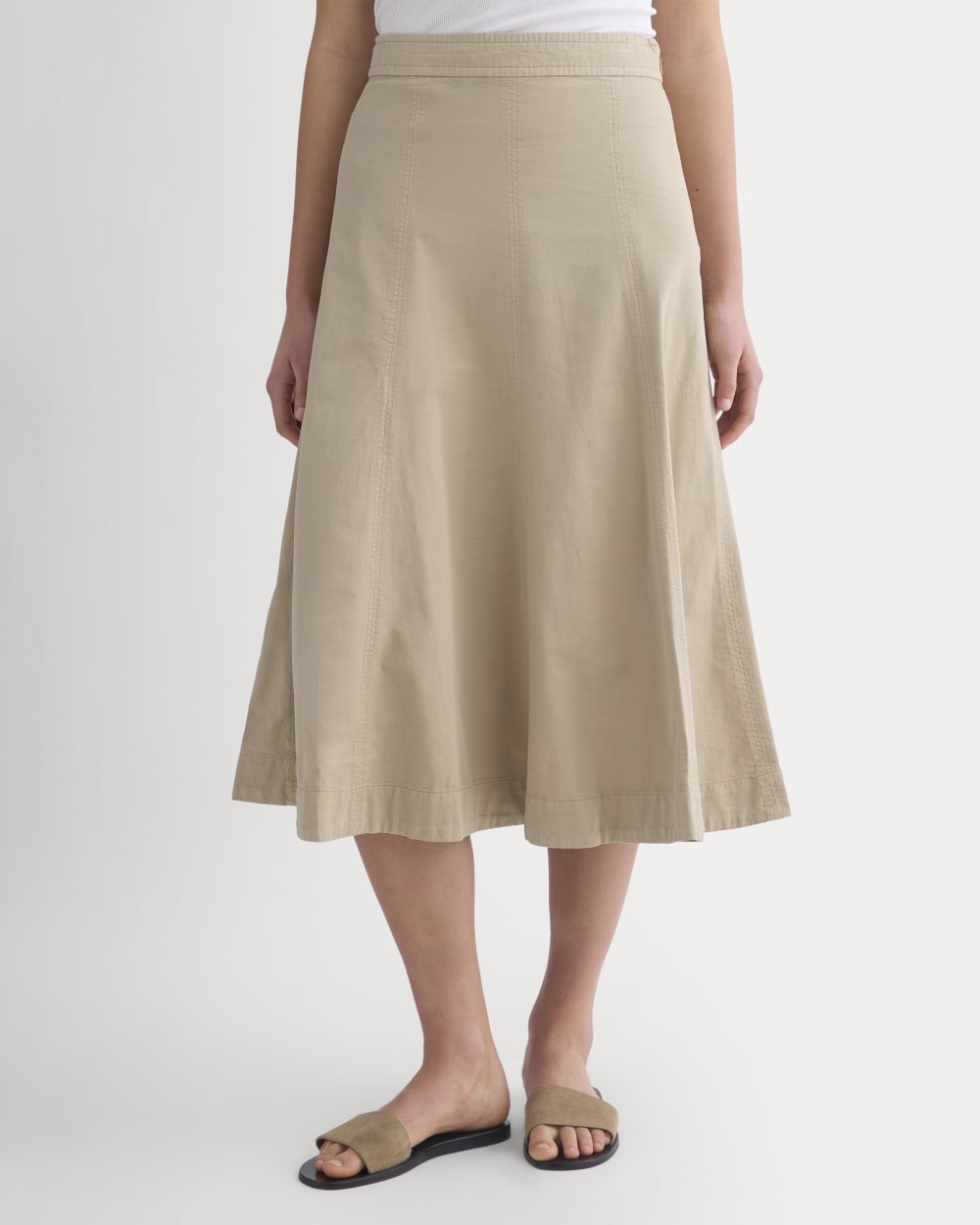 womens-seamed-midi-skirt-trench-coat-khaki