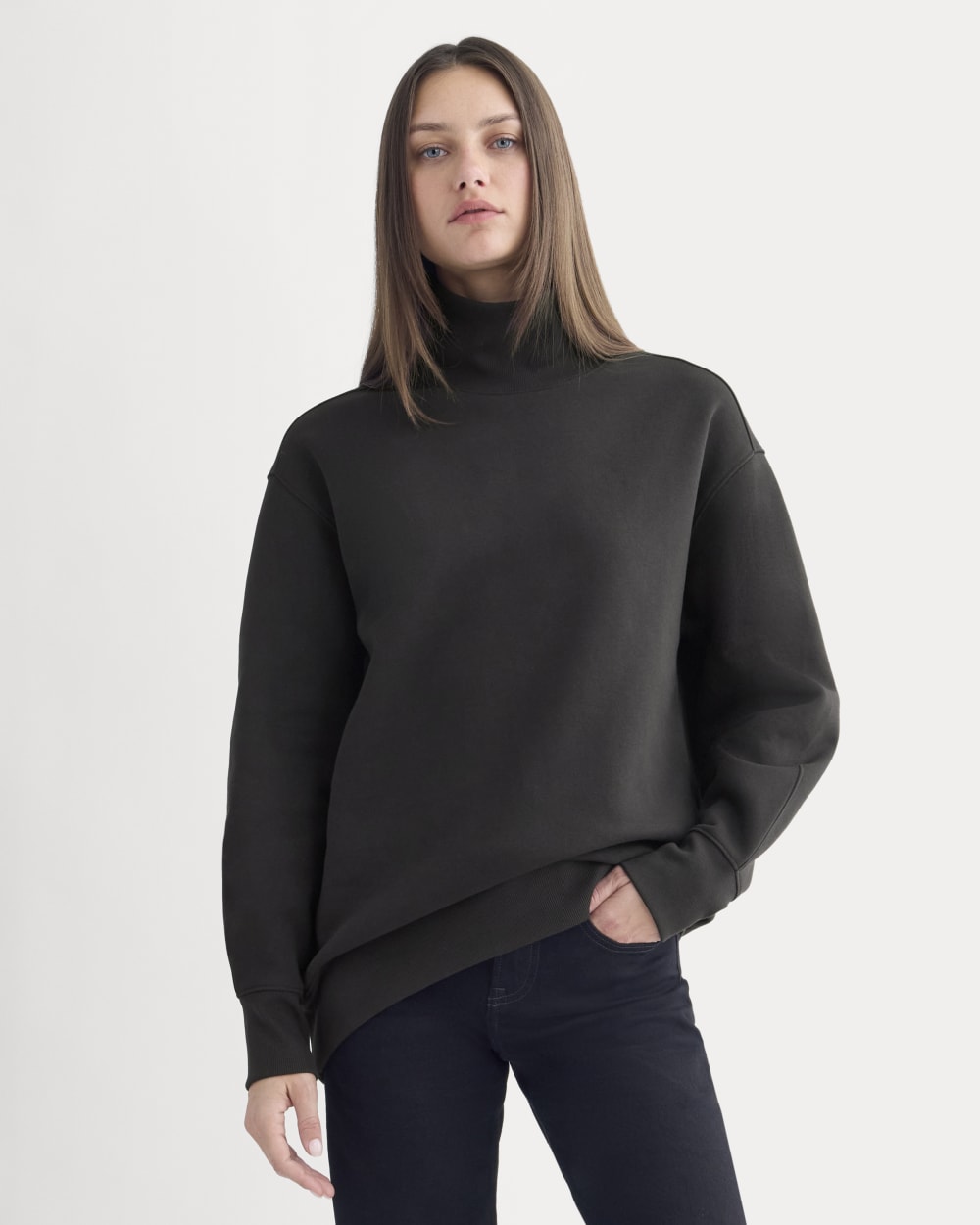 womens-luxe-fleece-turtleneck-black | primary