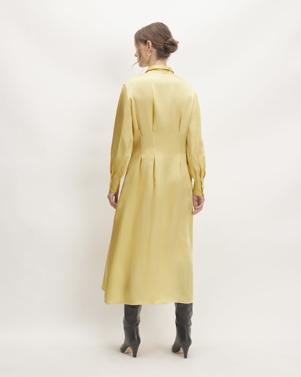 The Hammered Satin Shirt Dress