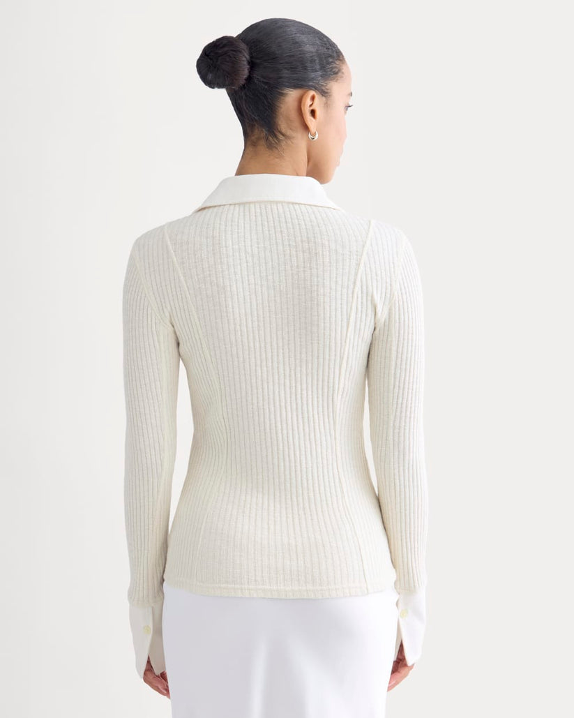 Cozy Rib Button-Up | Bone – Everlane