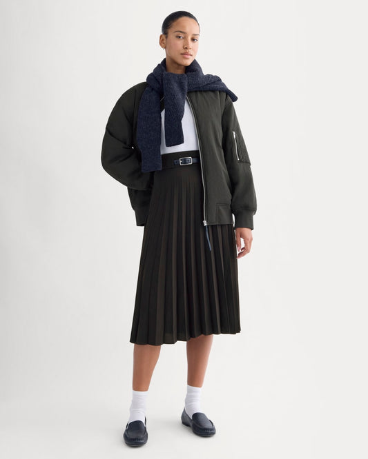 womens-pleated-crepe-midi-skirt-black | primary