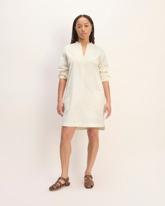 womens-long-sleeve-utility-mini-dress-bone | primary