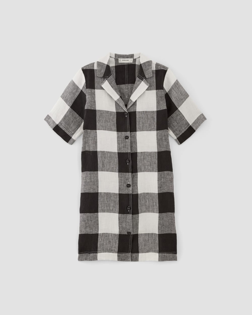 womens-linen-ss-shirt-dress-bone-black-check | alt