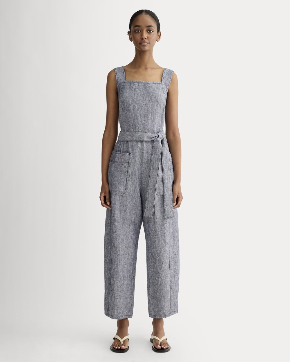 womens-utility-coverall-linen-navy-chambray | primary