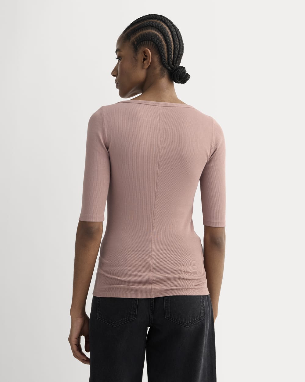 The Luxe Rib Scoop-Neck Tee | Rose Dusk – Everlane