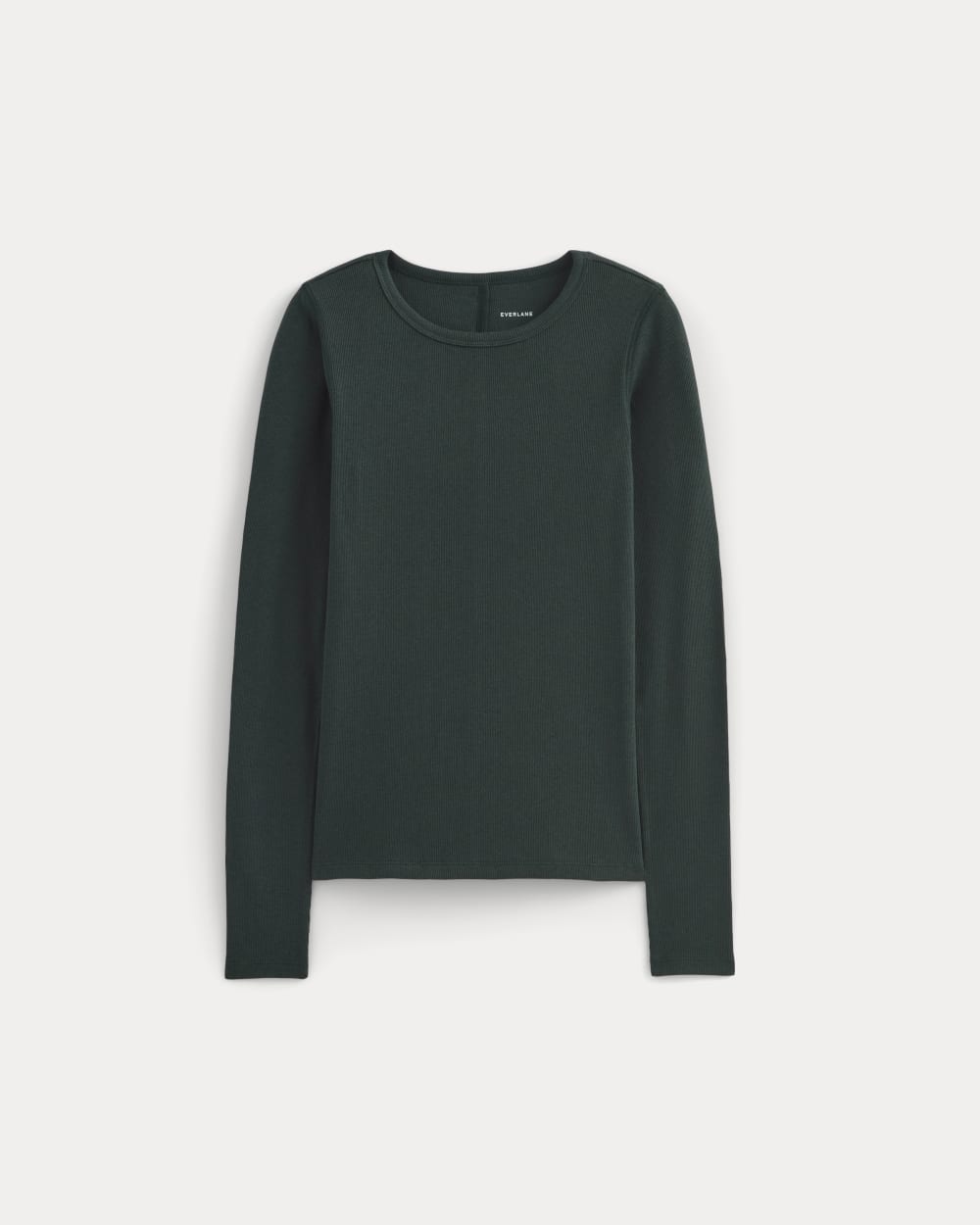 Milkun  GOOD GRIEF RIB L/S TOP 2 The Luxe Rib Long-Sleeve Scoop-Neck Tee | Heathered Fatigue – Everlane