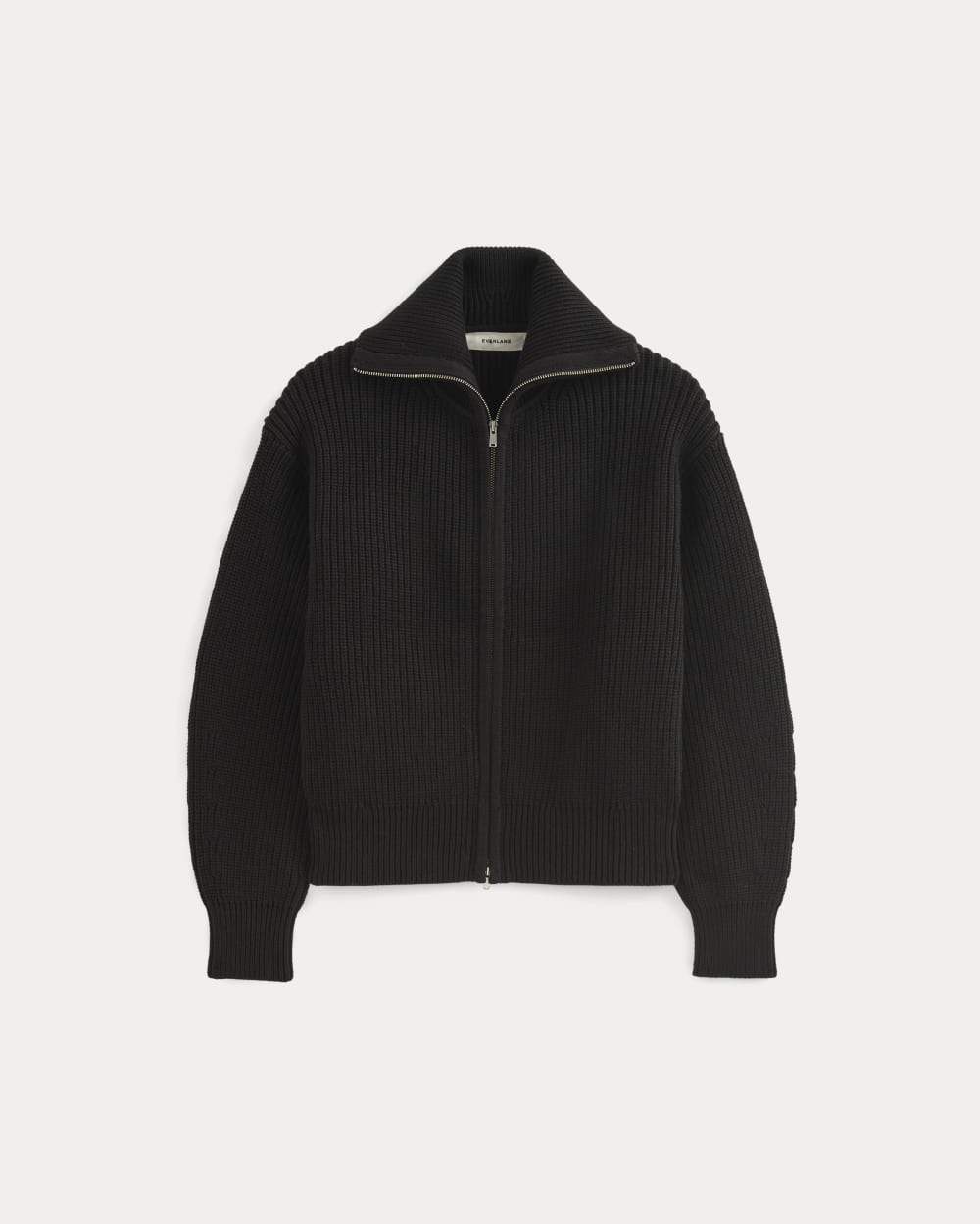 womens-full-zip-sweater-everyday-cotton-black | alt