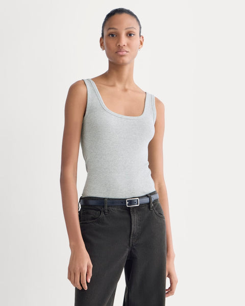The Luxe Rib Square-Neck Tank | Classic Heather Grey – Everlane