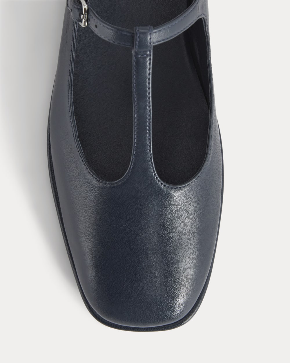 The Leather T-Strap Flat | Navy – Everlane