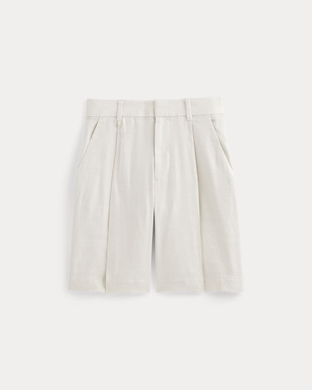 womens-pleated-short-in-stretch-linen-natural-chambray | alt