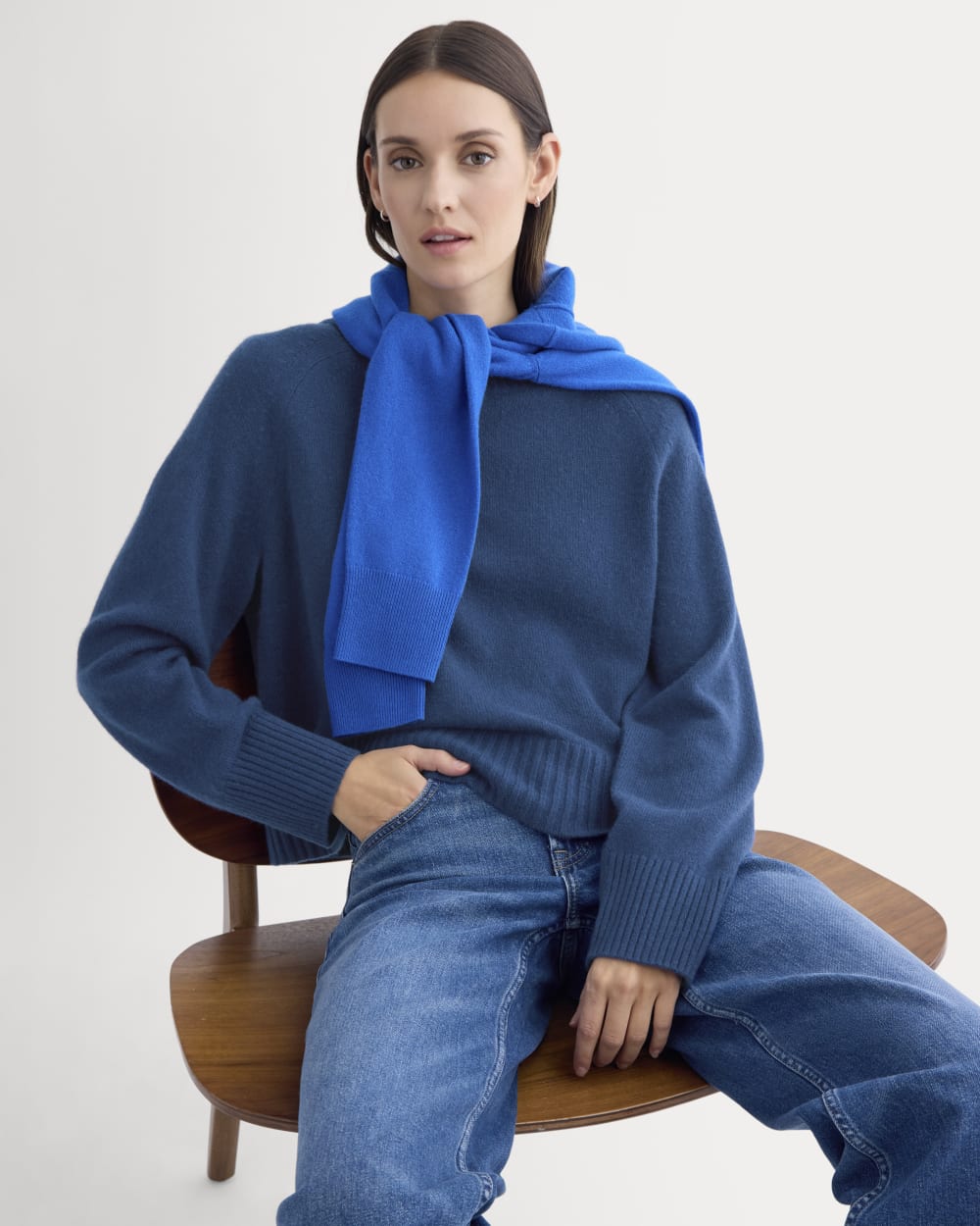 The Boxy Crew in Cashmere | Deep Lazuli Blue – Everlane