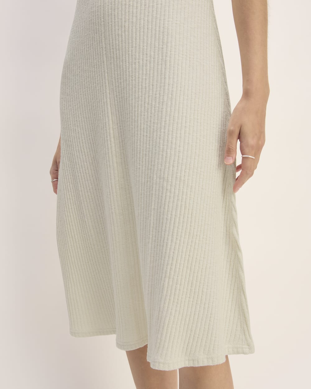 The Rib-Knit A-Line Tank Dress | Bone Everlane The Rib-Knit A-Line Tank Dress | Bone Everlane