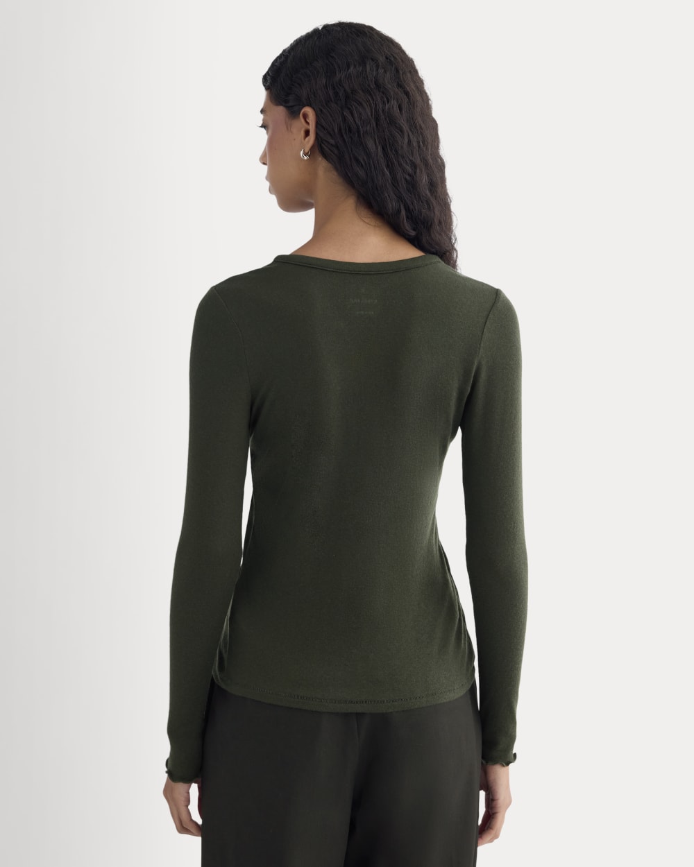 Sheer V-Neck Cardigan in Butterluxe | Dark Green – Everlane