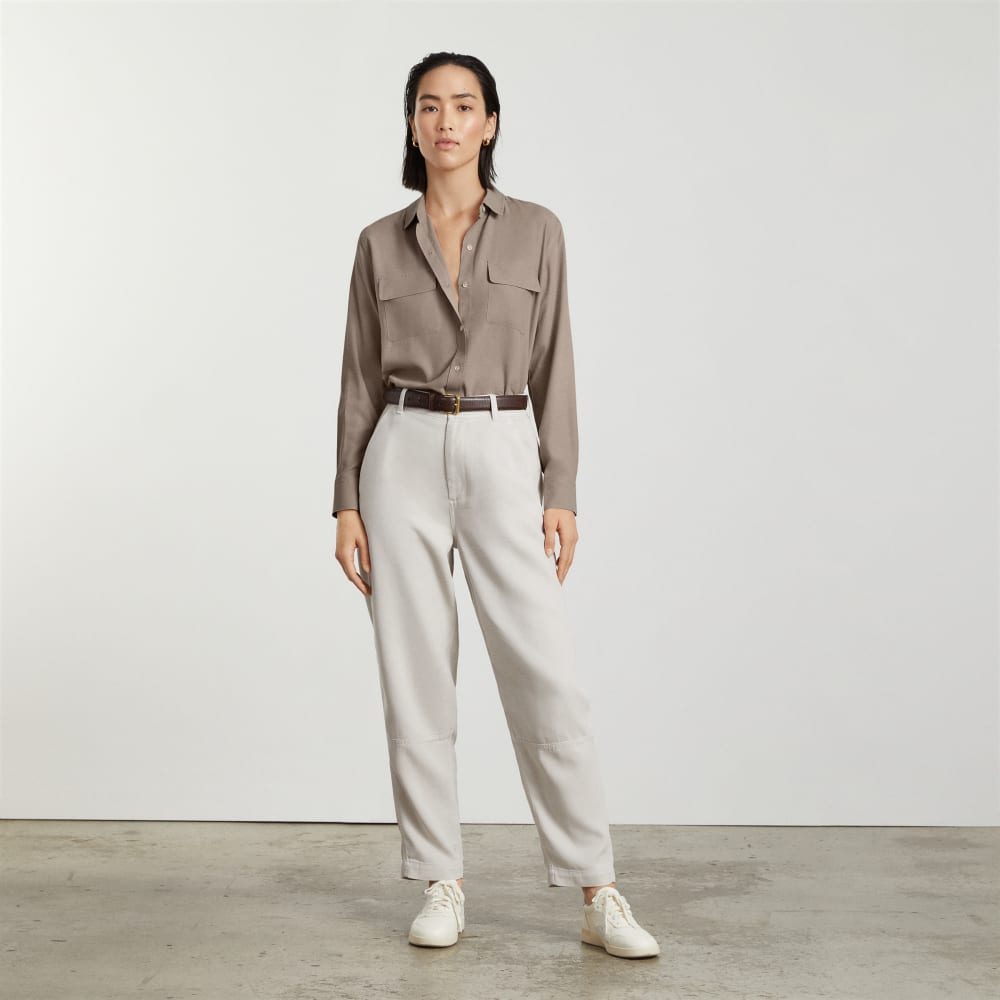 womens-washable-silk-relaxed-shirt-burnt-sugar | alt