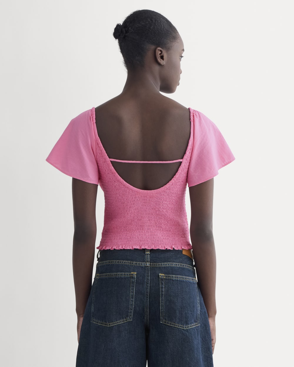 womens-gauze-smocked-top-deep-pink