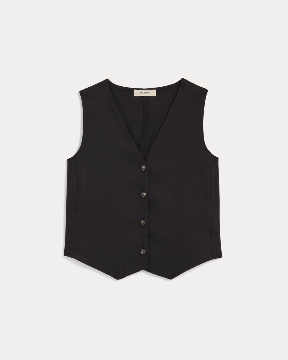 womens-vest-stretch-linen-black | alt