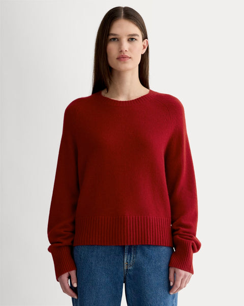 The Boxy Crew in Cashmere | Berry Red – Everlane