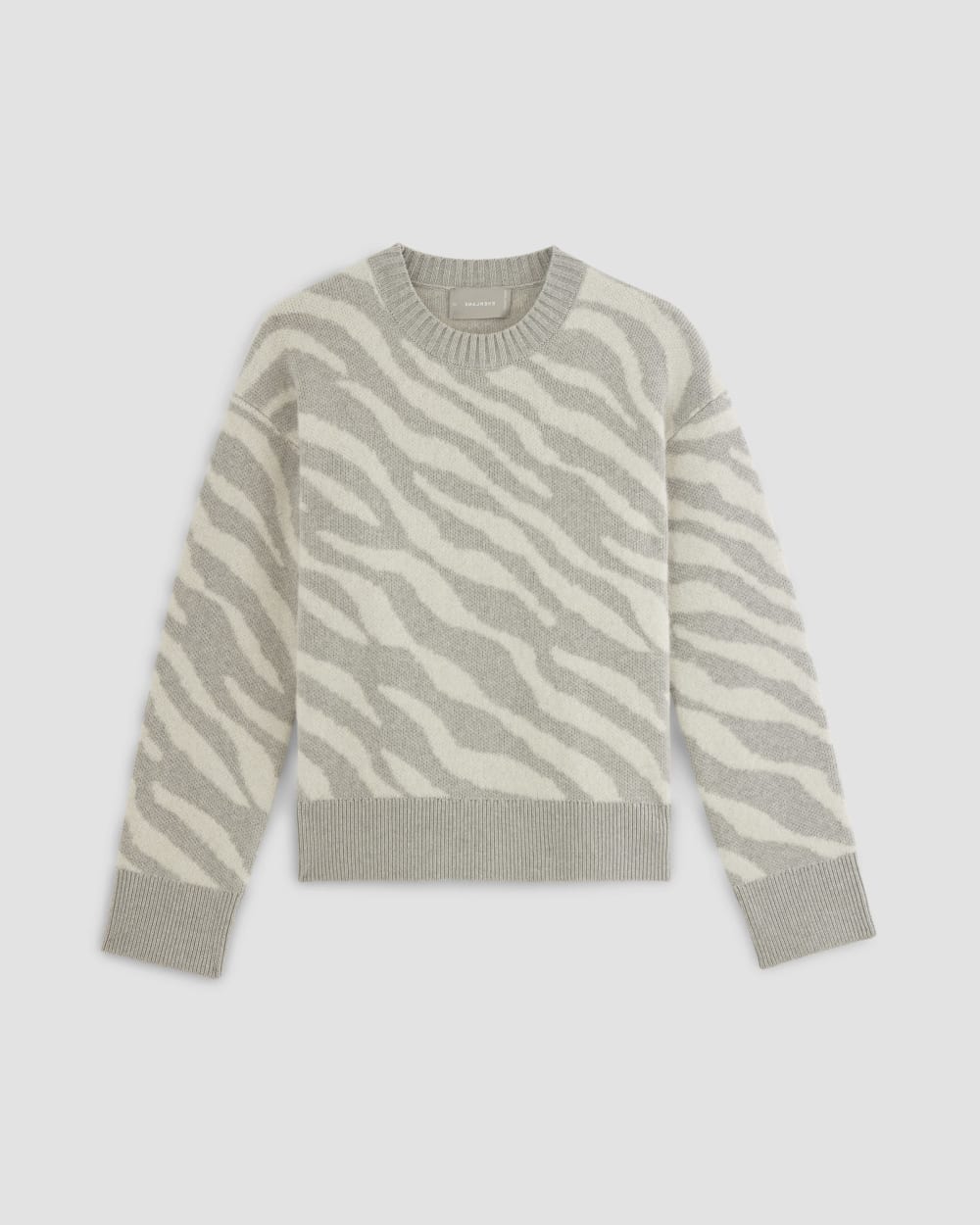 womens-alpaca-tiger-jacquard-crewneck-heathered-grey-snow | alt