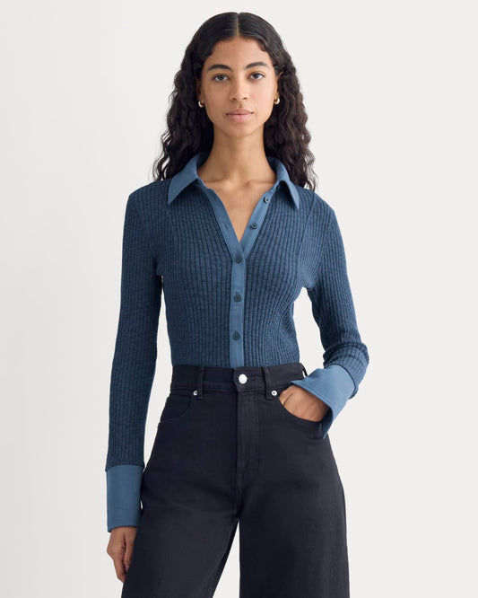 womens-cozy-rib-button-up-mood-indigo | primary