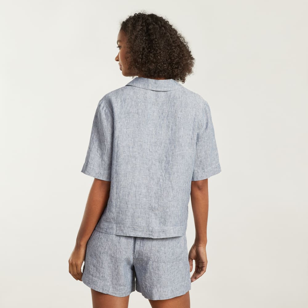 womens-linen-workwear-shirt-blue-pinstripe