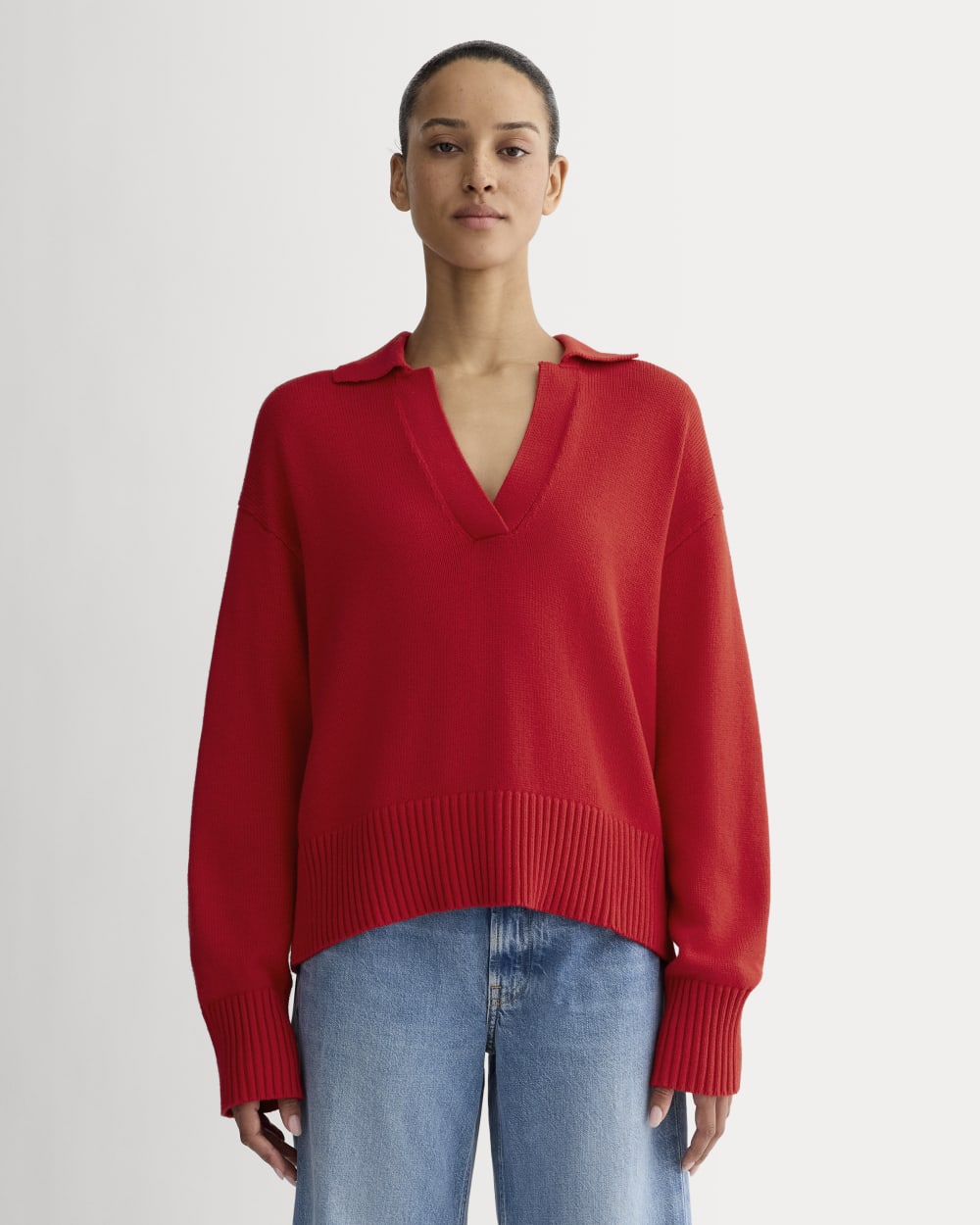 womens-cotton-boxy-polo-classic-red | primary