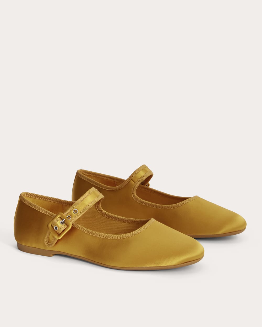 The Day Buckle Mary Jane | Golden Yellow Satin Everlane The Day Buckle Mary Jane | Golden Yellow Satin Everlane