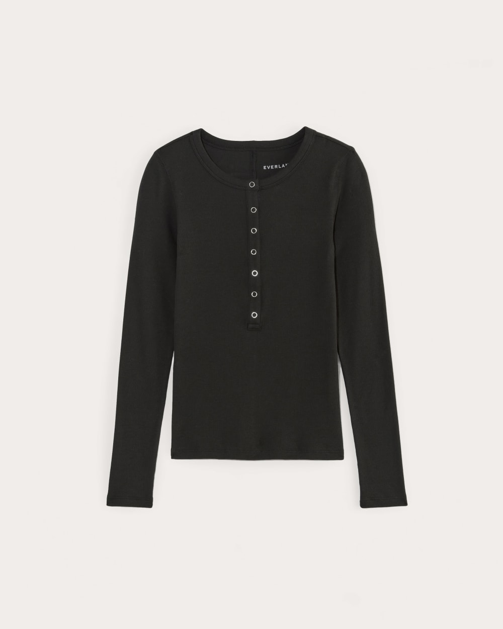 The Luxe Rib Henley | Black – Everlane