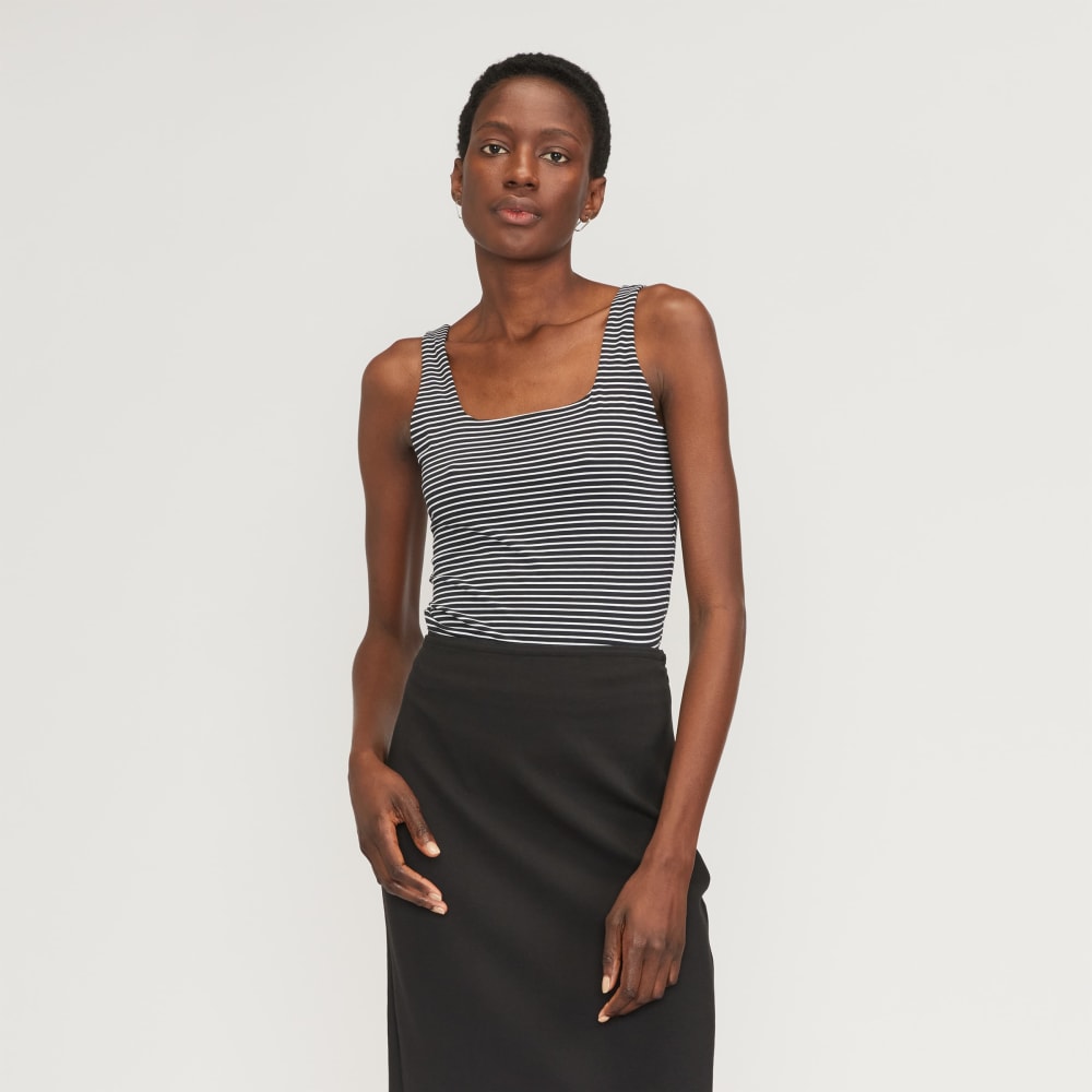 womens-supima-sleeveless-top-black-white | primary
