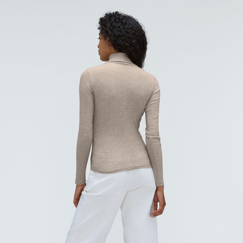 The Luxe Rib Turtleneck | Washed Heathered Fatigue