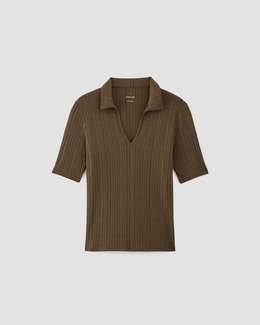 The Rib Soft Knit Open Collar Polo | Cocoa – Everlane