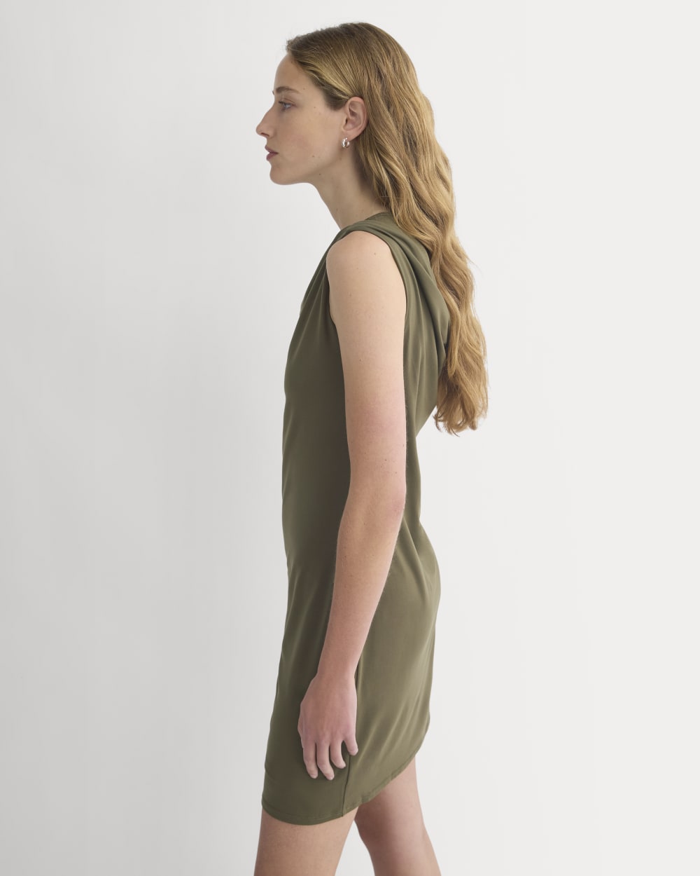 cowl neck shirt dress Soleia Cowl Drape Shirt Dress / Bitter Chocolate | MESHKI
