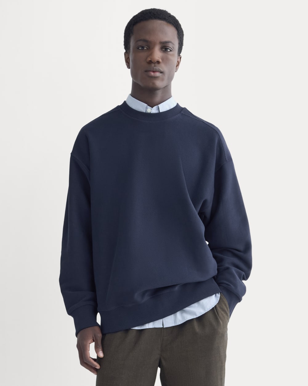 Twill Terry Jacquard Crew Sweatshirt