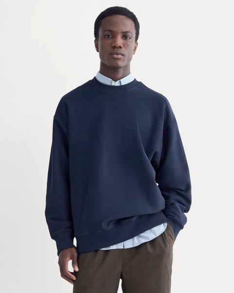 Twill Terry Jacquard Crew Sweatshirt | Navy – Everlane