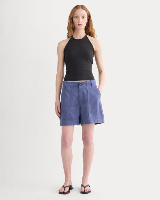 womens-tencel-darted-utility-short-indigo | primary