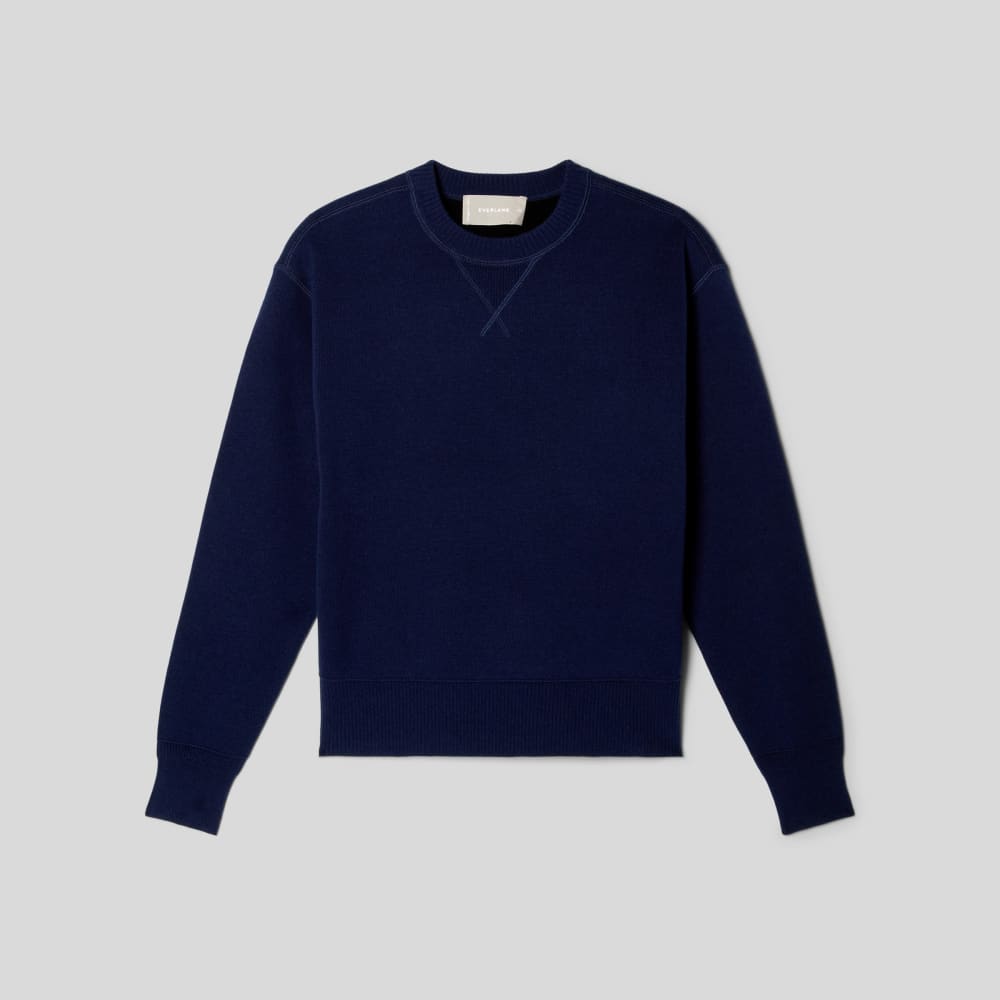 womens-knitted-sweatshirt-bright-navy | alt