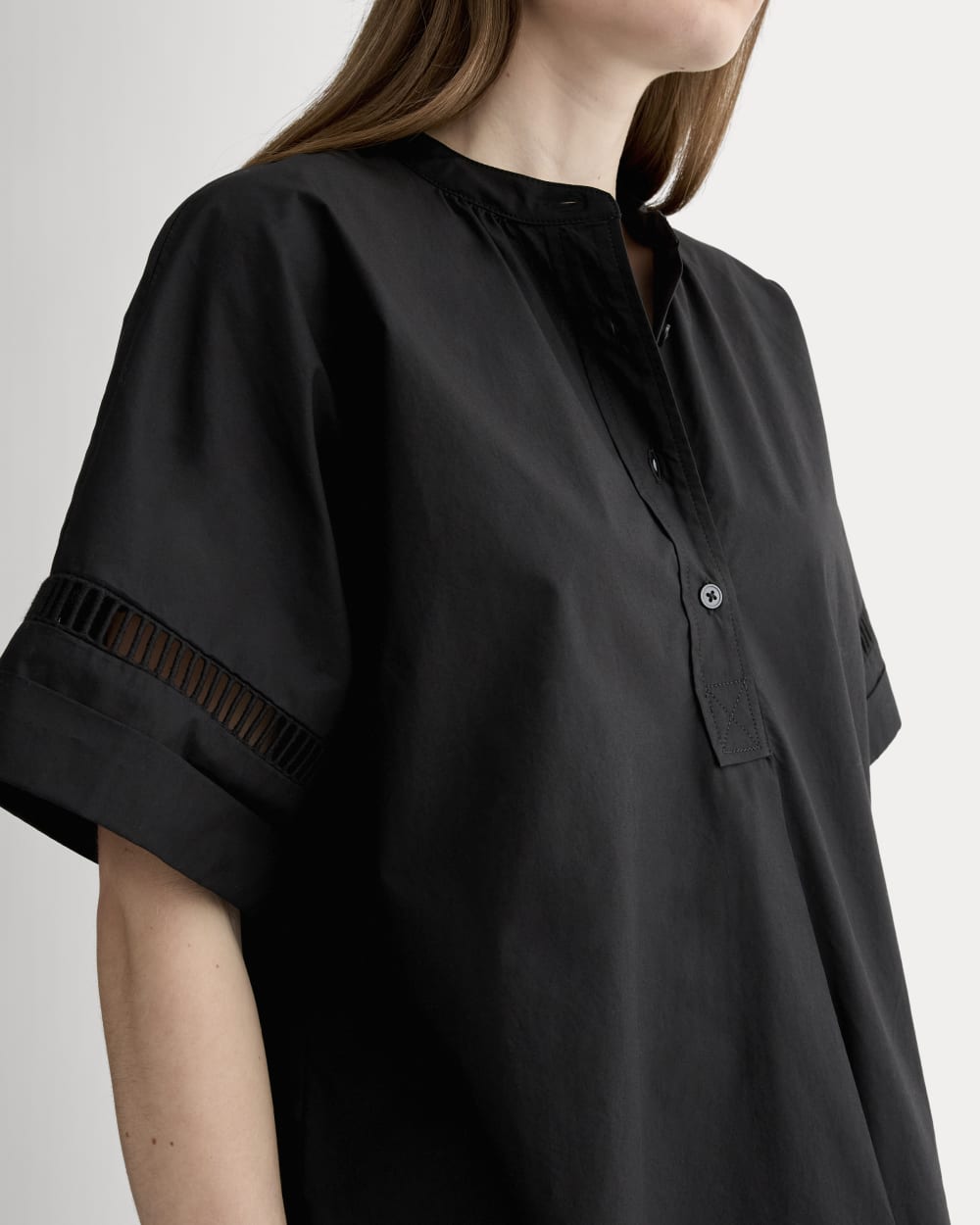 The Lace Trim Popover | Black – Everlane