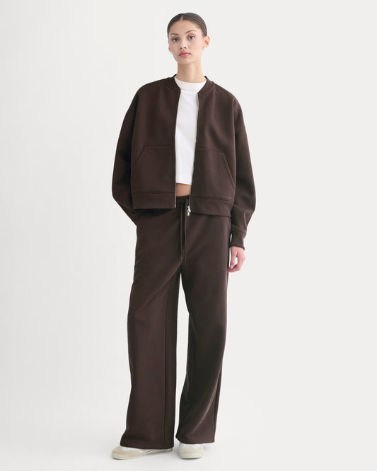 womens-luxe-fleece-wide-leg-sweatpant-dark-chocolate | primary
