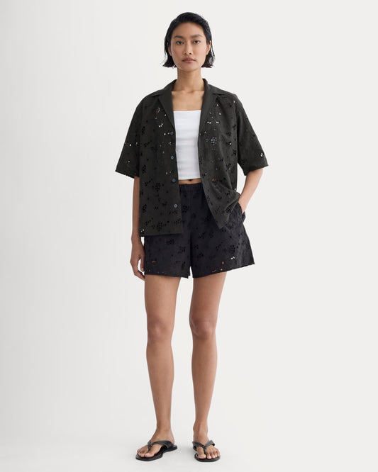 womens-eyelet-pull-on-short-black | primary