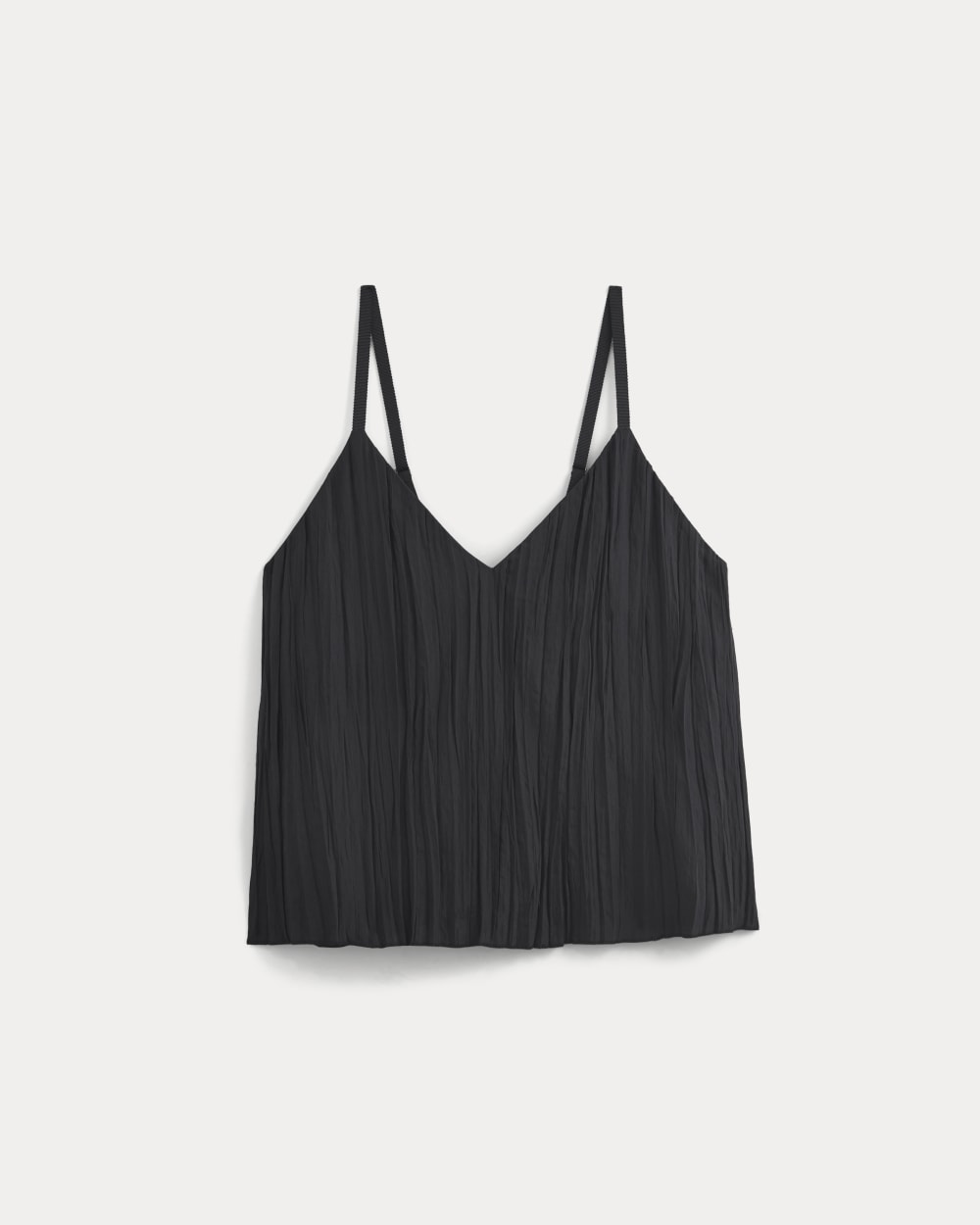 womens-crinkle-trapeze-tank-black | alt