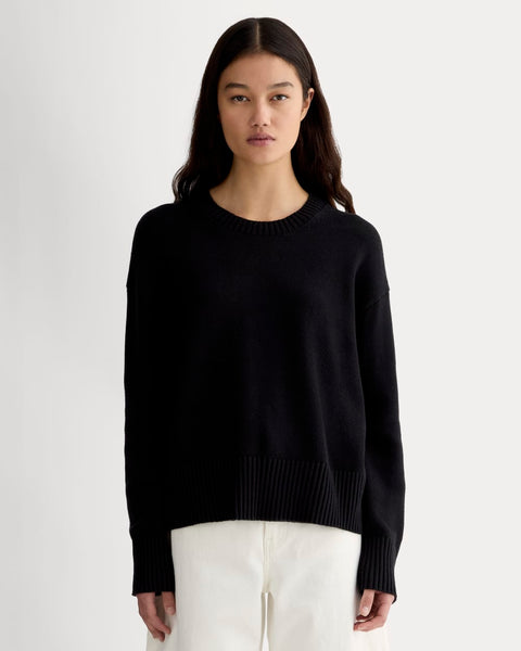 The Boxy Sweater in Everyday Cotton | Black – Everlane