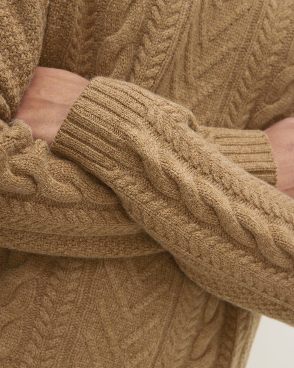 mens-felted-merino-cable-knit-crew-camel