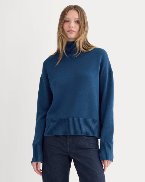 The Boxy Turtleneck in Everyday Cotton | Deep Lazuli Blue – Everlane