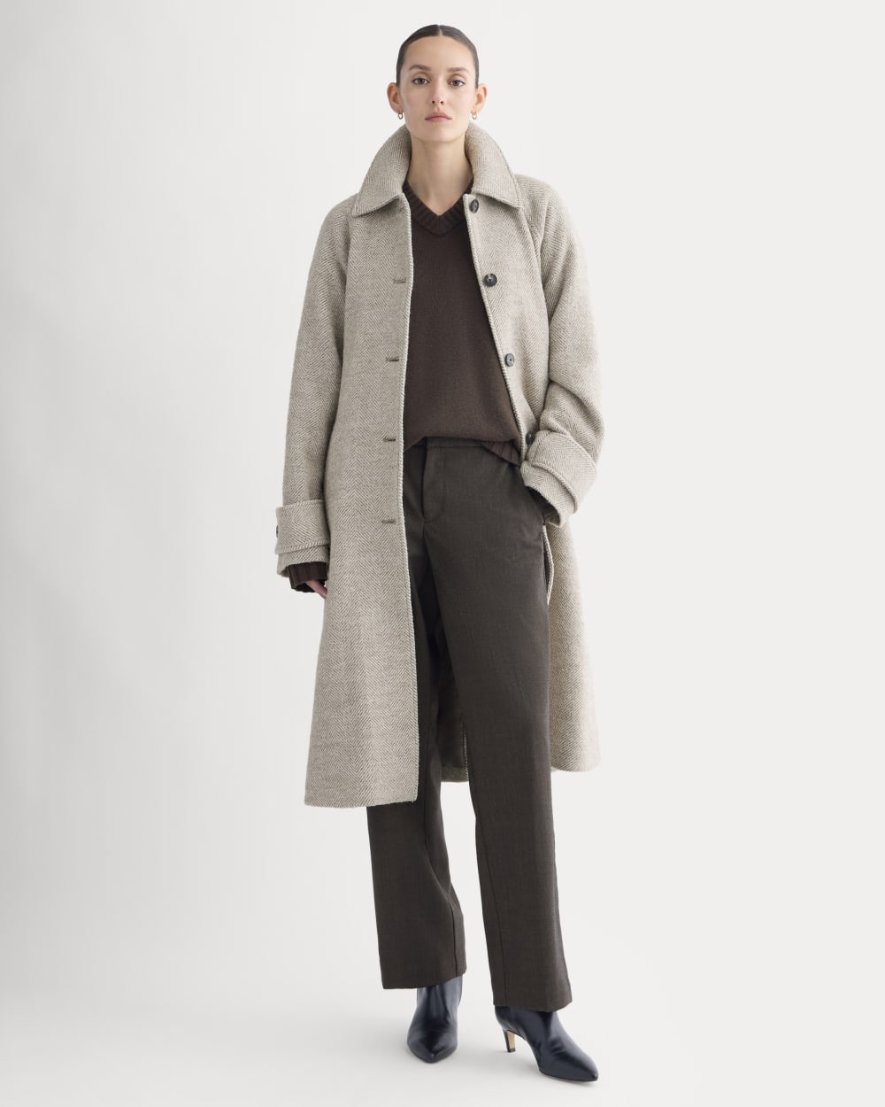 womens-italian-belted-overcoat-taupe-herringbone | primary