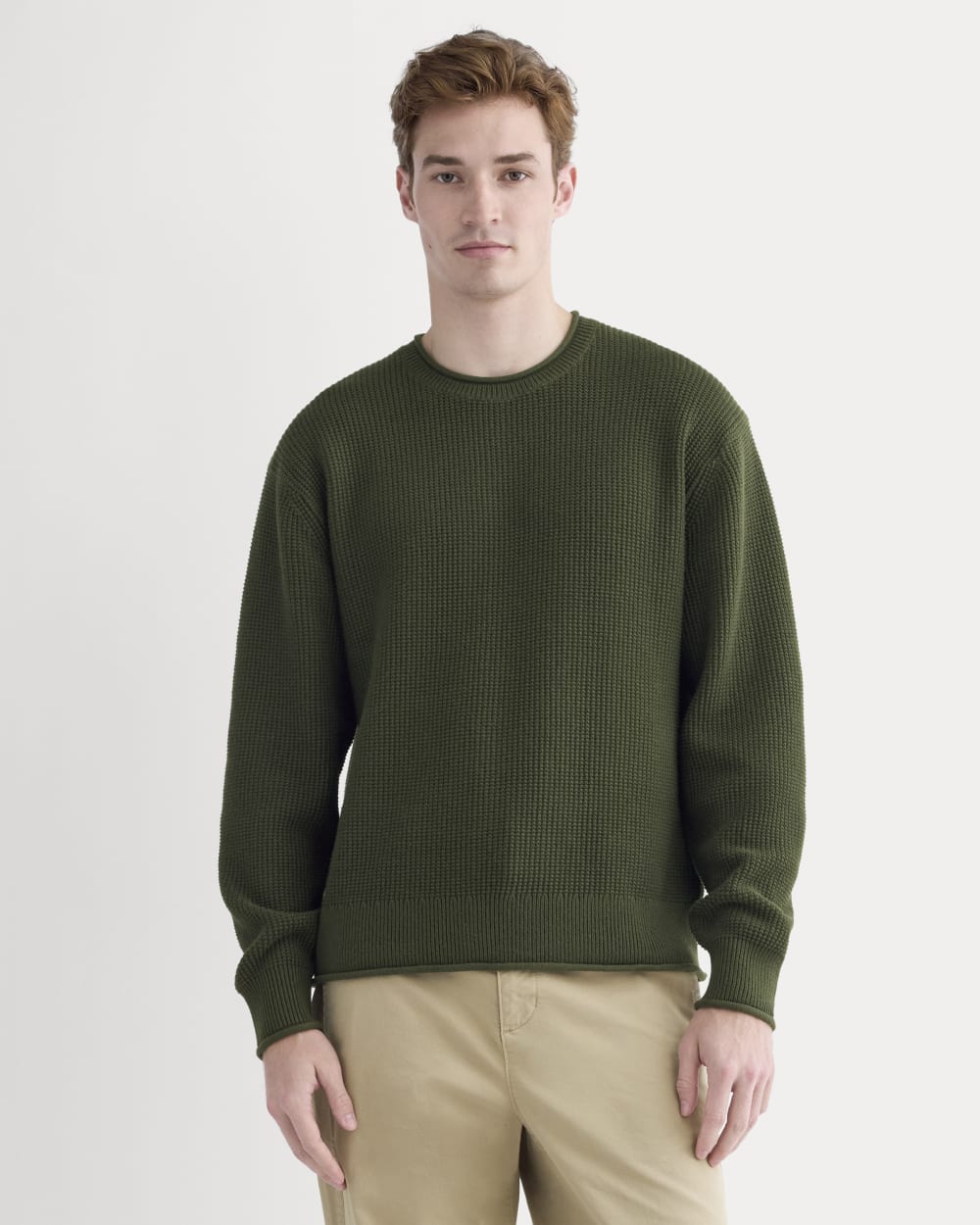 Waffle Rollneck Crew in Everyday Cotton