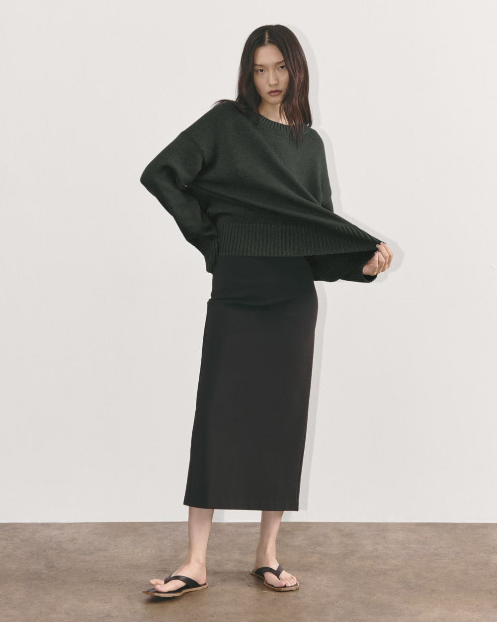 The Boxy Sweater in Everyday Cotton | Merlot / Canvas