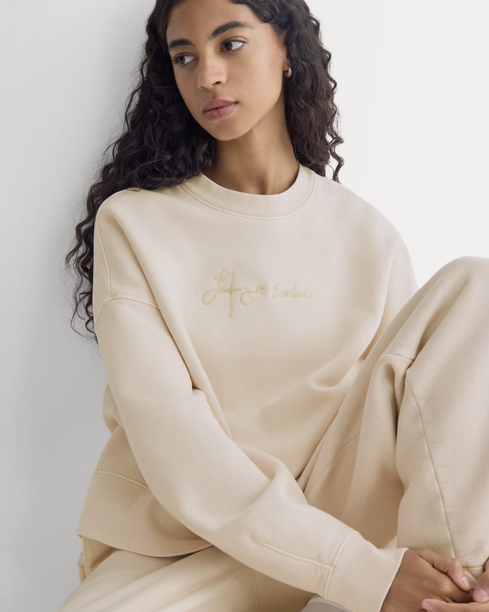 everlane-x-laufey-foundation-sweatshirt-pale-peony | editorial