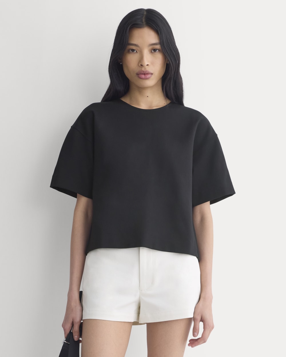 women-ponte-oversized-tee-black | primary