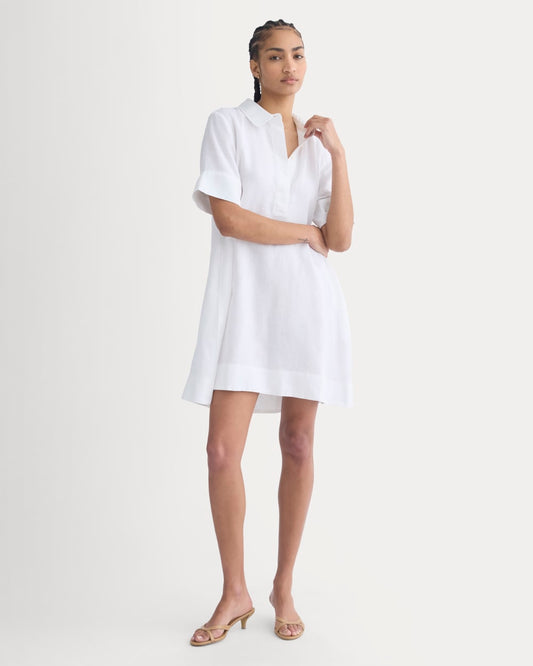 womens-mini-popover-shirtdress-in-linen-white | primary