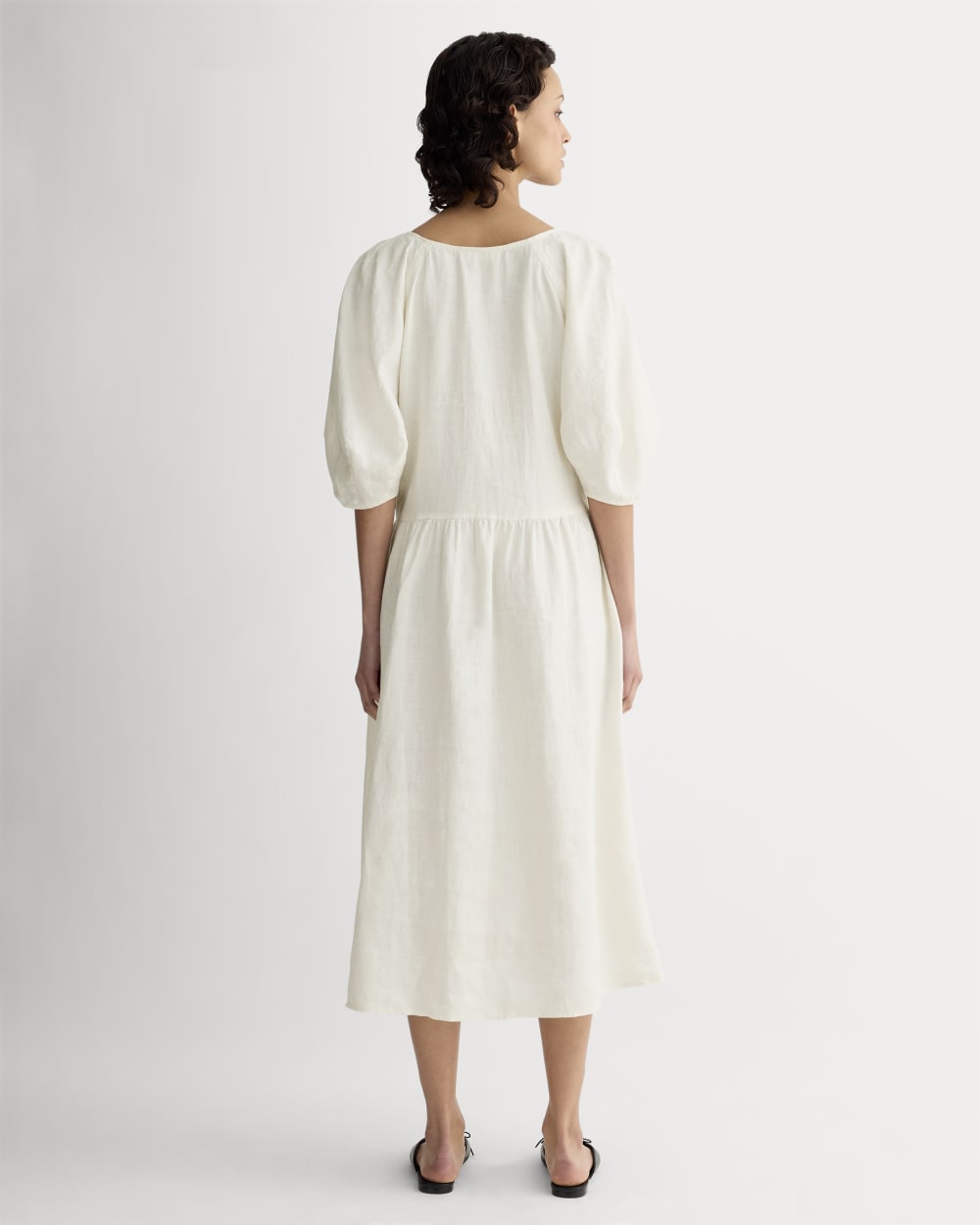 The Linen Oversized Puff-Sleeve Dress | Bone Everlane The Linen Oversized Puff-Sleeve Dress | Bone Everlane